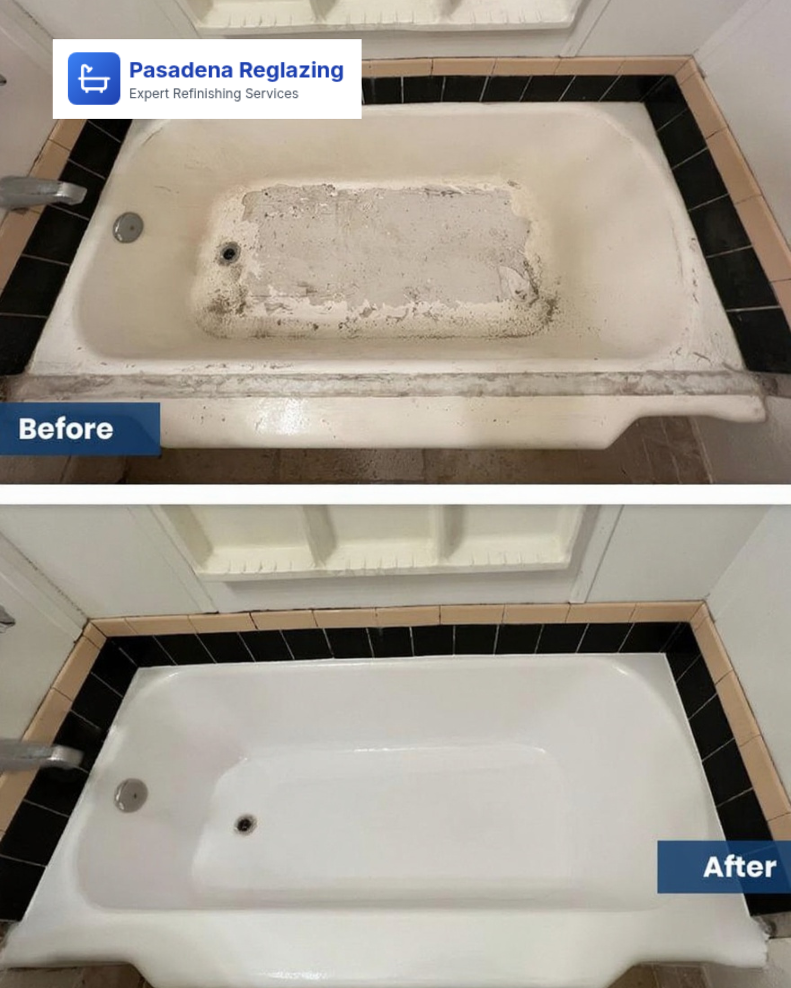 Bathtub Reglazing Before and After
