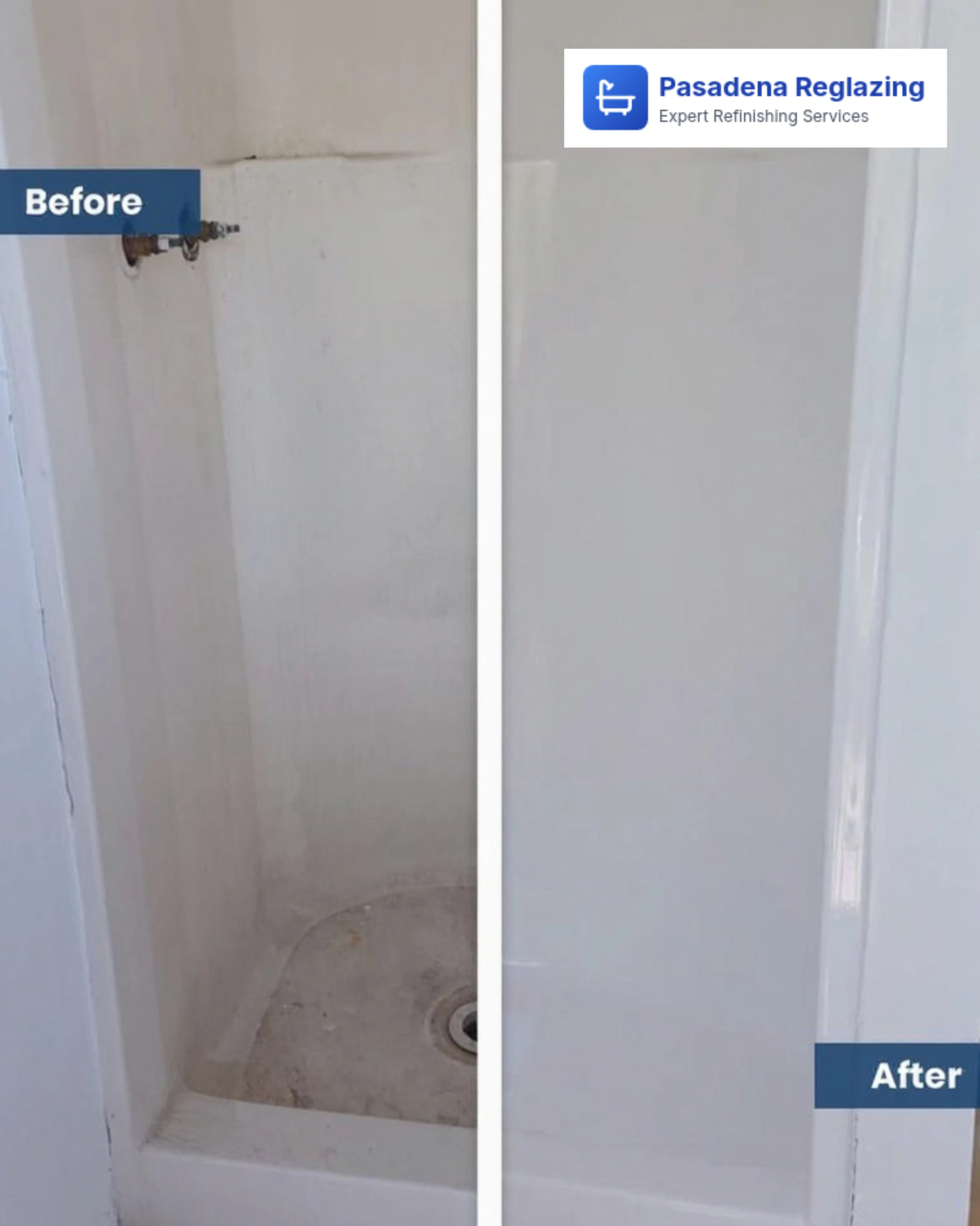 Bathtub reglazing in Pasadena before and after
